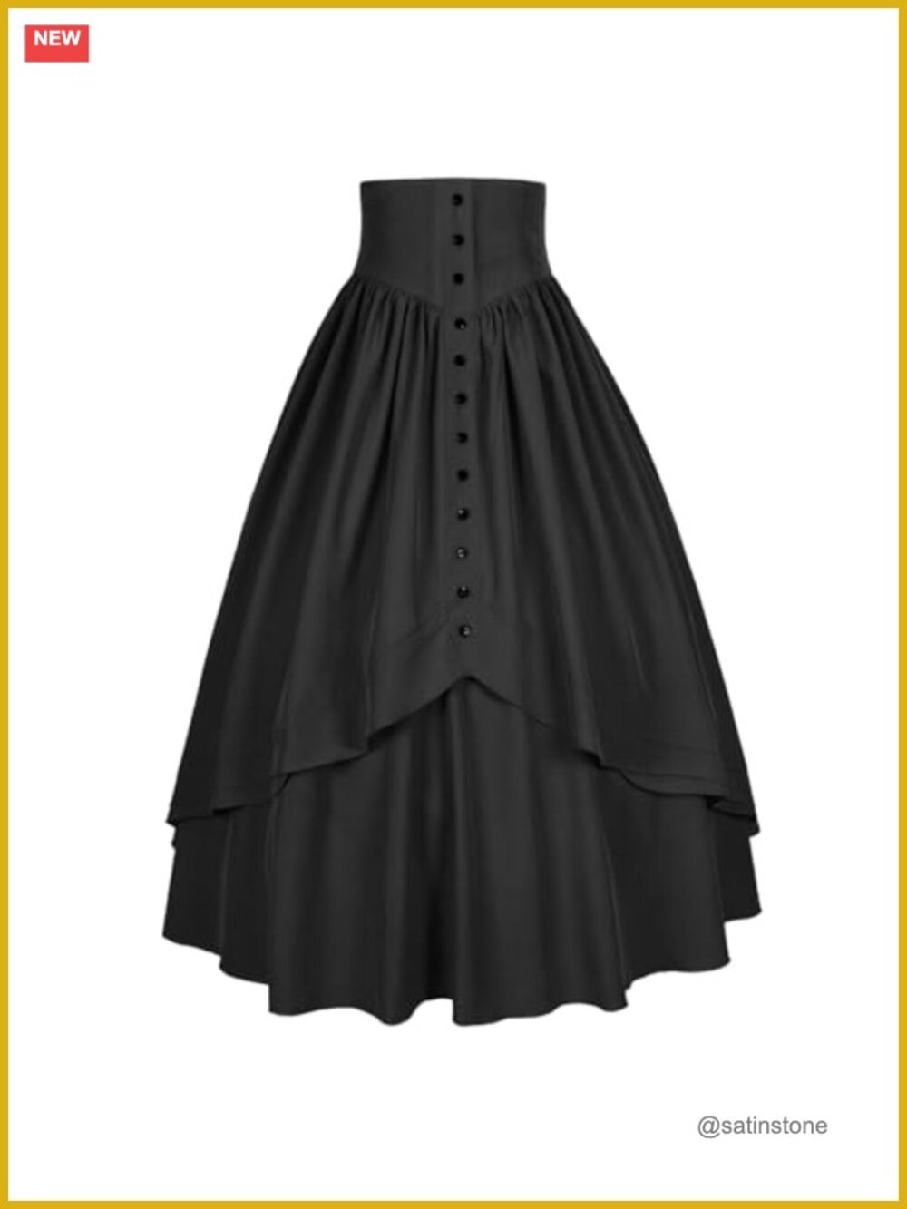 Women's Victorian High Waisted A-Line Maxi Skirt Pleated Renaissance